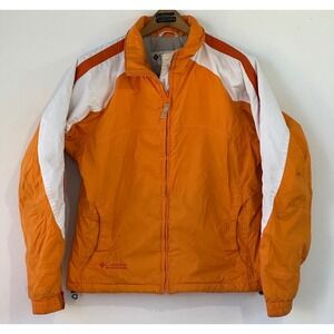 Columbia Windbreaker Jacket Colorblock Womens M Orange Good
